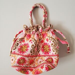 Vera Bradley Floral Cotton Drawstring Handbag Small Structured
